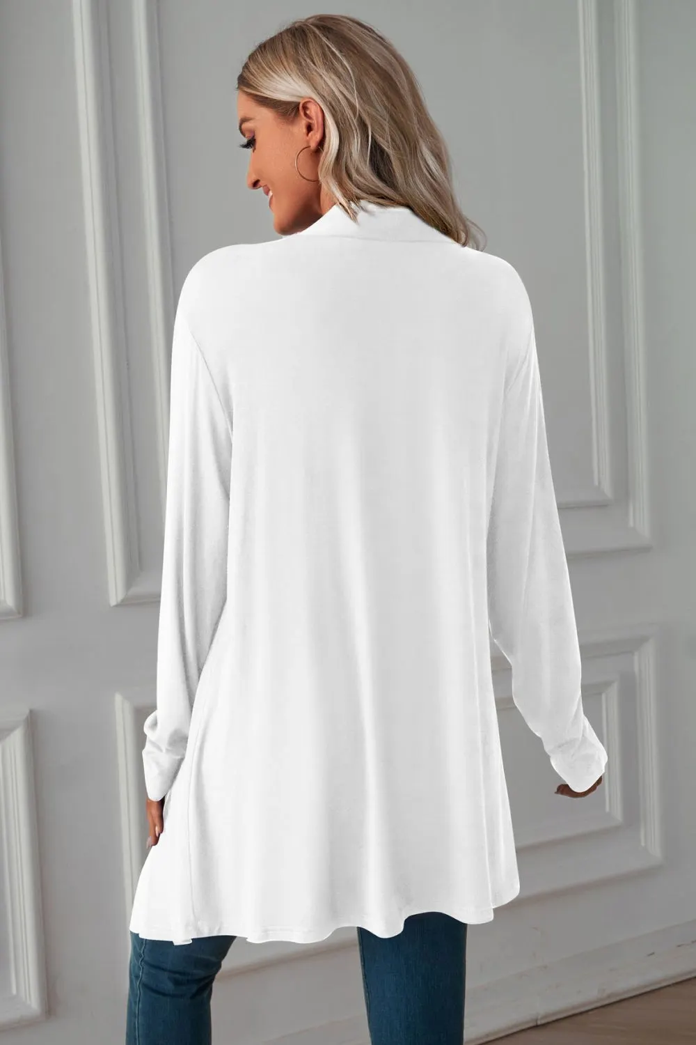 &Open Front Long Sleeve Cardigan