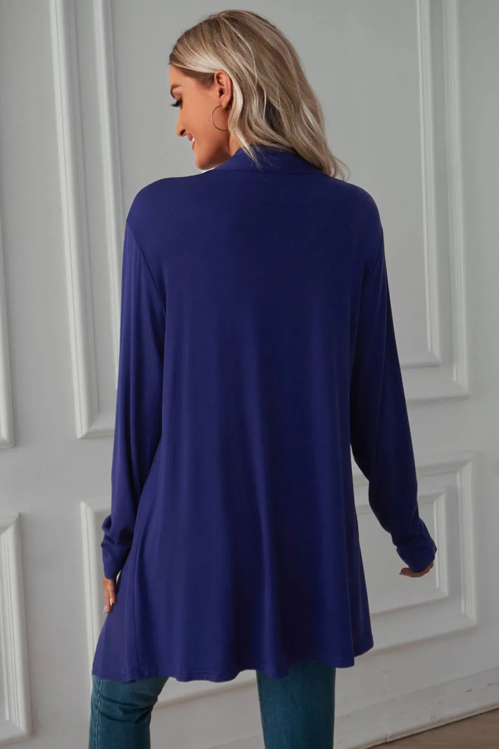 &Open Front Long Sleeve Cardigan