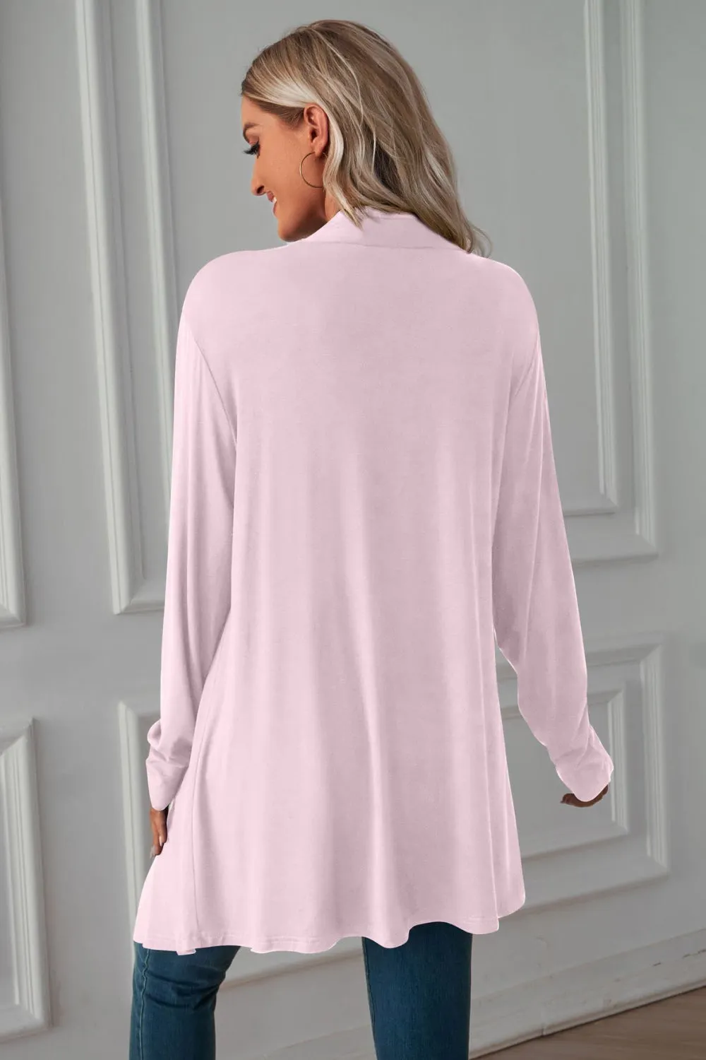 &Open Front Long Sleeve Cardigan